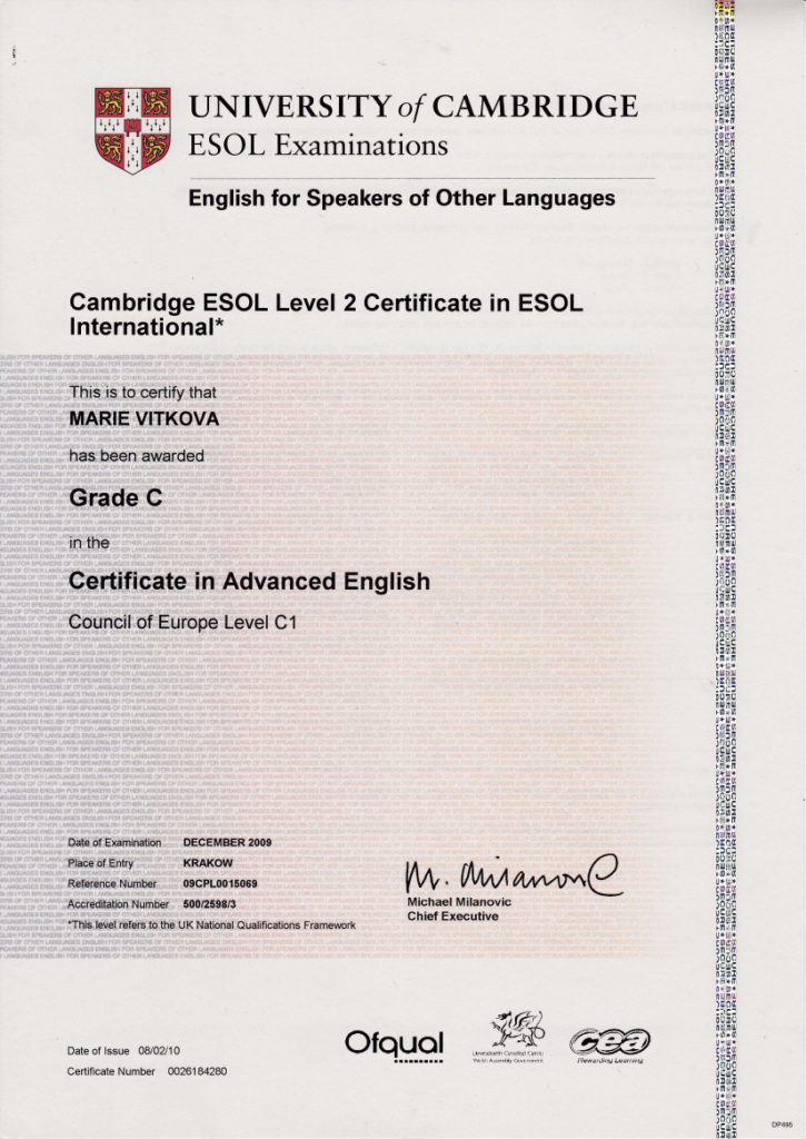 CAE-Certificate